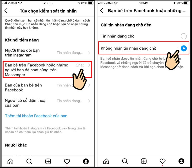 Chọn Bạn bè trên Facebook hoặc những người bạn đã chat cùng trên Messenger