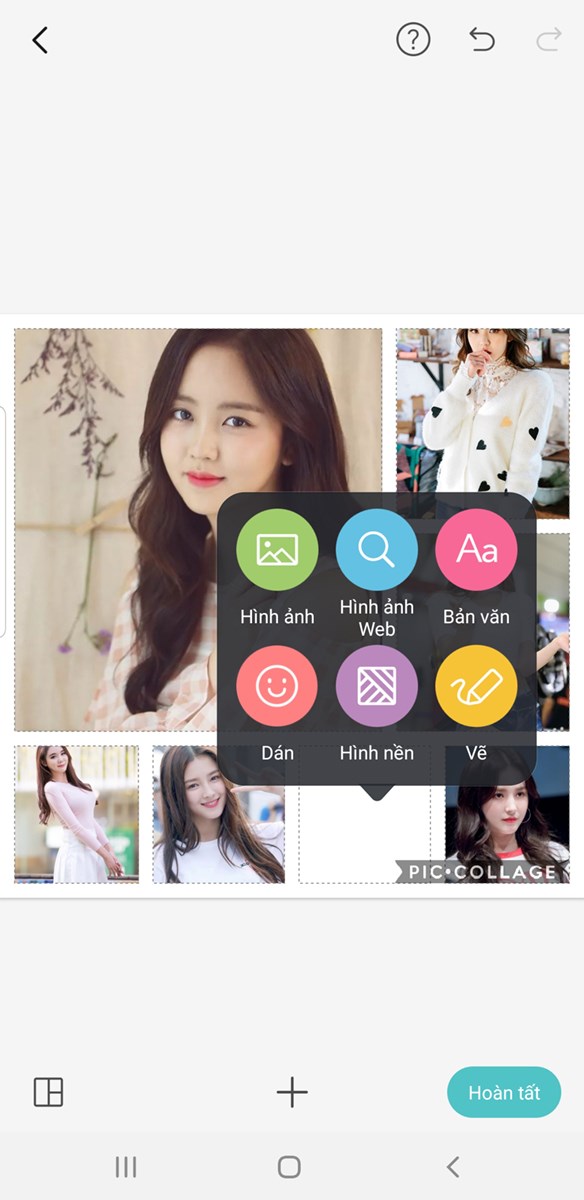 Giao diện chỉnh sửa ảnh với Pic Collage