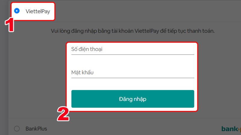 Thanh toán bằng ViettelPay