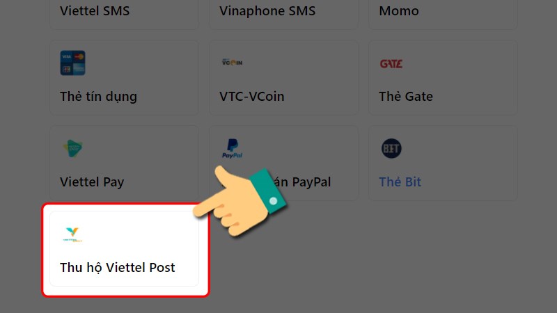 Chọn Thu hộ Viettel Post