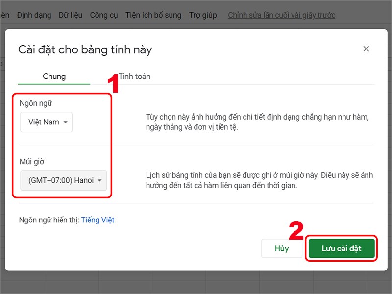 Thiết lập ngôn ngữ và múi giờ Thiết lập ngôn ngữ và múi giờ