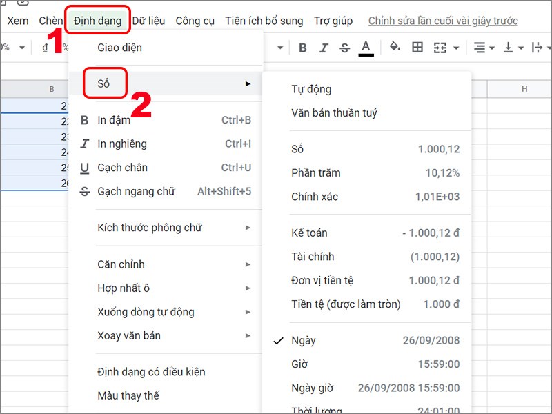 Kiểm tra định dạng ngày tháng và tiền tệ Kiểm tra định dạng ngày tháng và tiền tệ