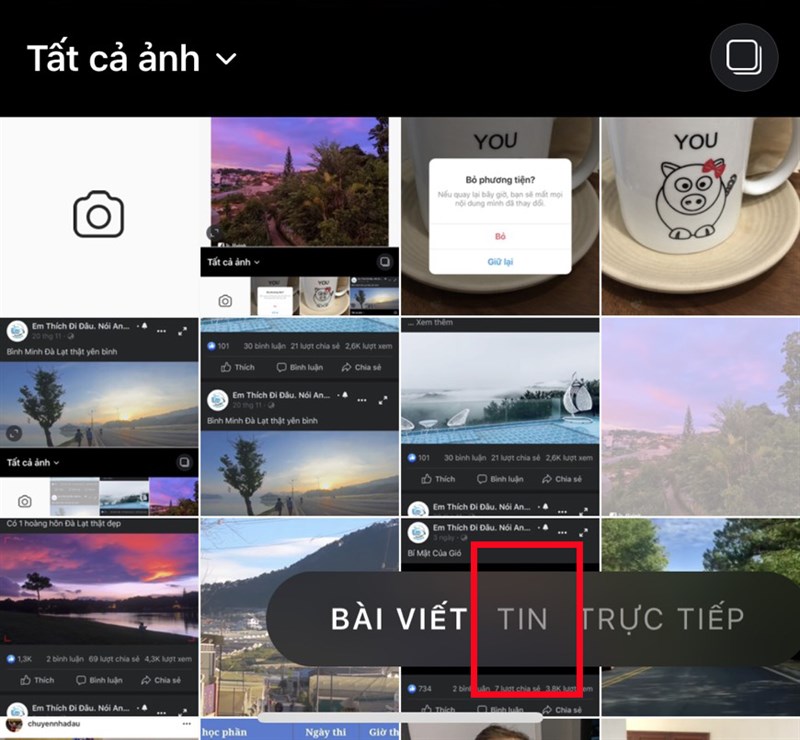 Sau đó, nhấn vào chữ "Tin"