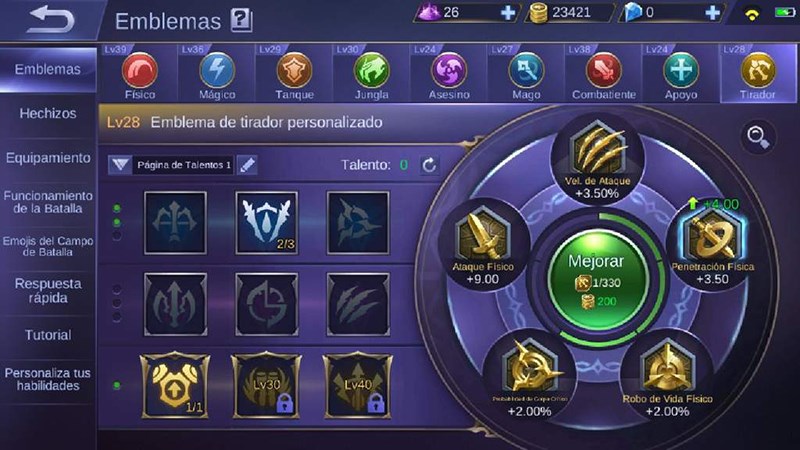 Cách lên bảng ngọc Mobile Legends