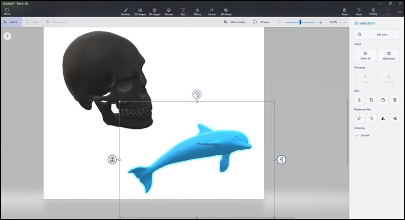 Giao diện làm việc với Microsoft Paint 3D