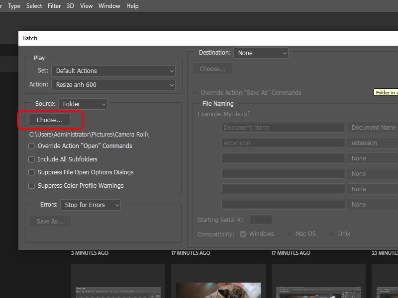 Chọn Choose. Chọn Choose.