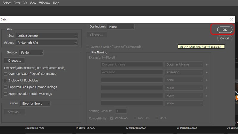 Sau đó chọn tới folder chứa ảnh mà muốn thay đổi kích thước. Sau đó chọn tới folder chứa ảnh mà muốn thay đổi kích thước.