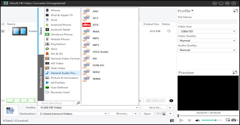 Giao diện chuyển đổi MP4 sang MP3 với Xilisoft Video Converter