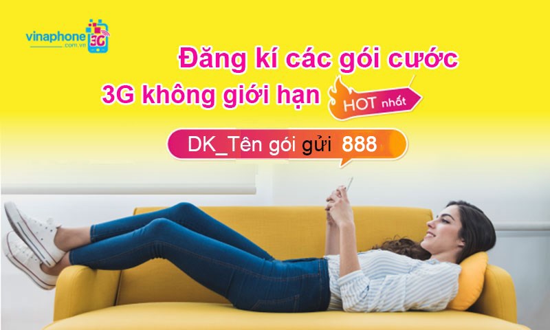 Đăng ký các gói cước 3g VinaPhone không giới hạn thời gian, giá rẻ