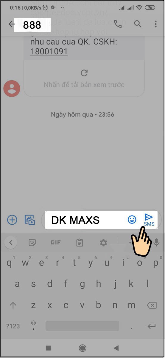 Nhập gói cước MAXS