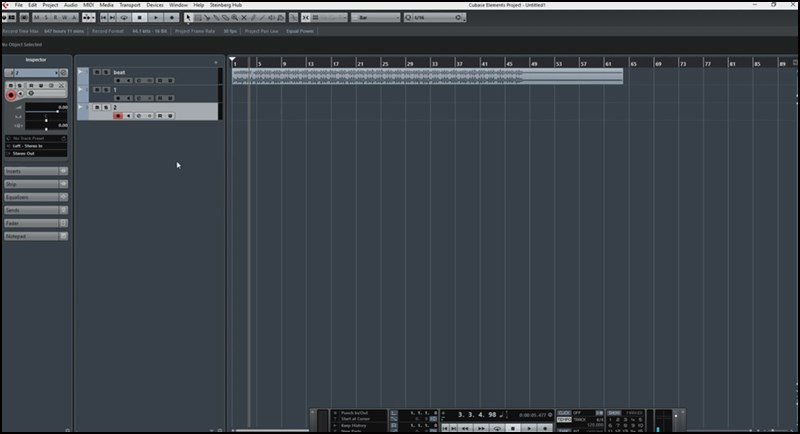 Giao diện làm nhạc với Cubase 