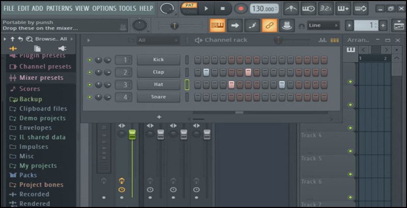 Giao diện làm nhạc với FL Studio 12