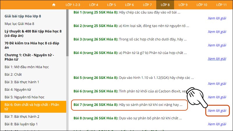 Nhấn vào Xem lời giải