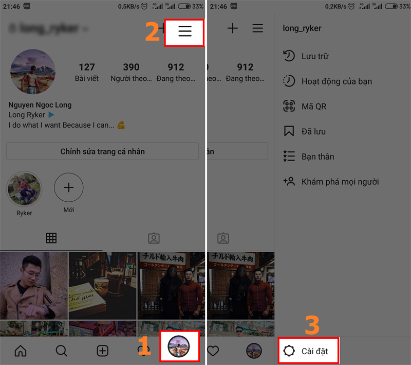 Chọn Cài đặt Chọn Cài đặt