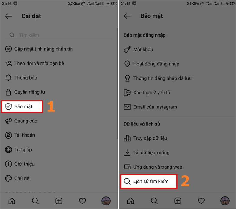 Chọn Lịch sử tìm kiếm Chọn Lịch sử tìm kiếm