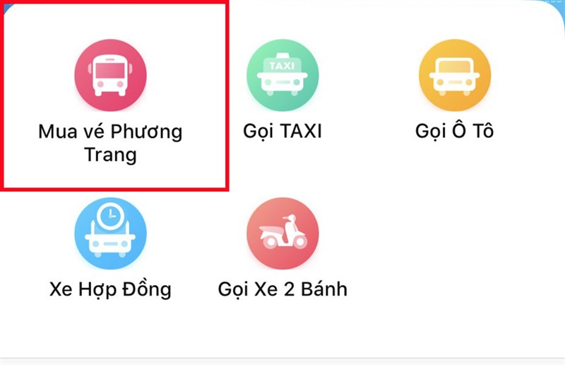 Bạn mở ứng dụng FUTA tr&ecirc;n điện thoại v&agrave; nhấn v&agrave;o Mua v&eacute; Phương Trang
