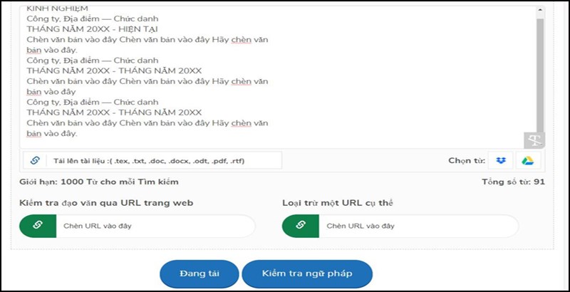 Giao diện trực tuyến của Small SEO Tool