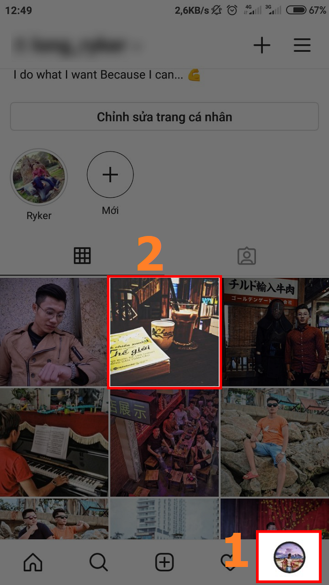 Chọn biểu tượng trang c&aacute; nh&acirc;n