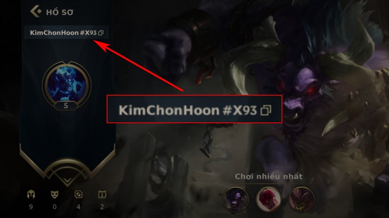 Xem t&ecirc;n người d&ugrave;ng trong game