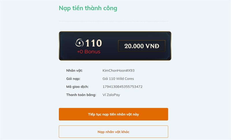 Kết quả giao dịch