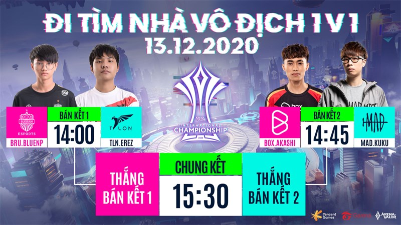 Lịch thi đấu 1v1 AIC 2020