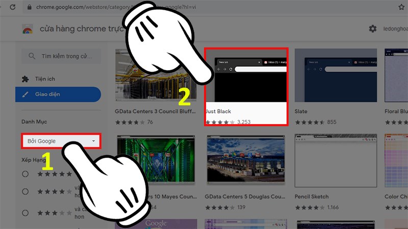 Chọn giao diện nền đen