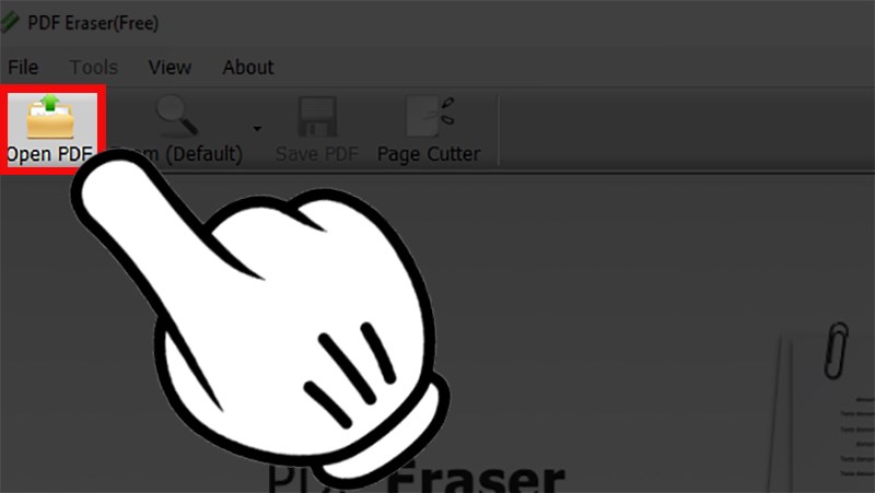 Chọn file cần xóa chữ ở mục Open PDF.