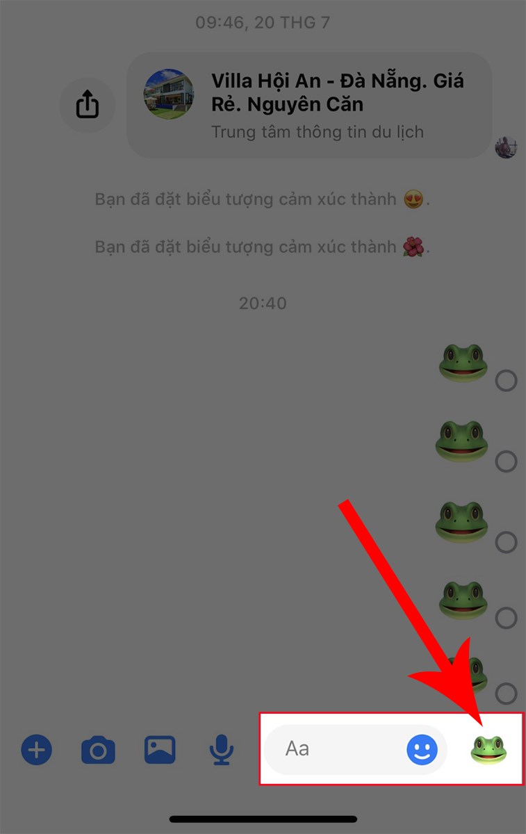 icon Like mặc định trên Messenger đã được thay đổi