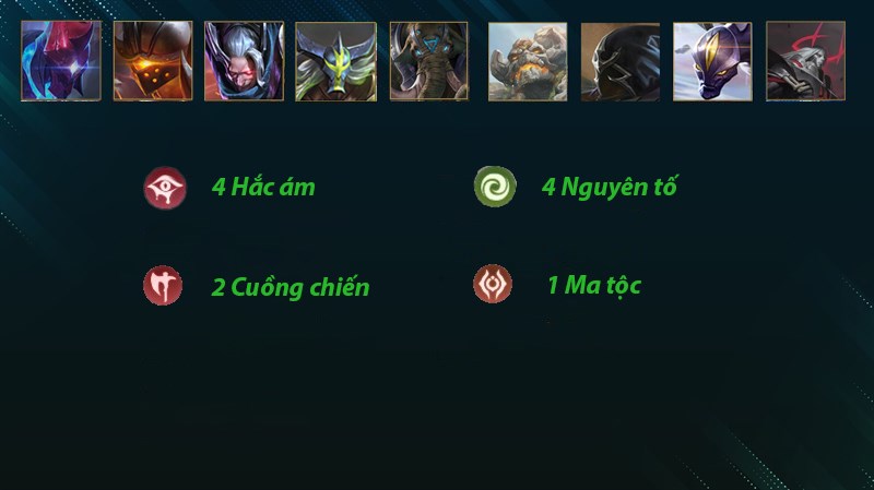 Các nghề và phe đội hình Hắc ám - Nguyên tố - Ma tộc Các nghề và phe đội hình Hắc ám - Nguyên tố - Ma tộc