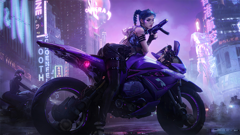 Cyberpunk 2077 Girl Motorcycle