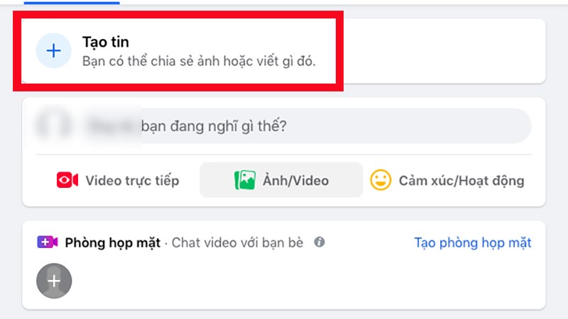 Nhấn vào biểu tượng dấu cộng ở phần Tạo tin