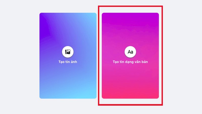 Nhấn vào&nbsp;Tạo tin dạng văn bản
