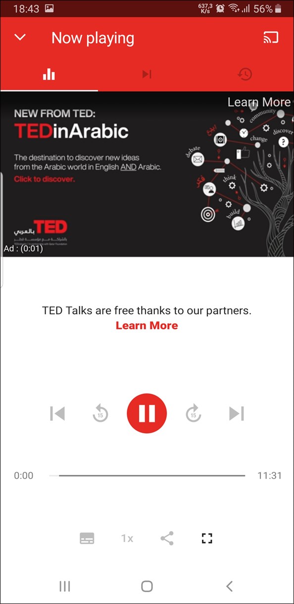 Giao diện của TED