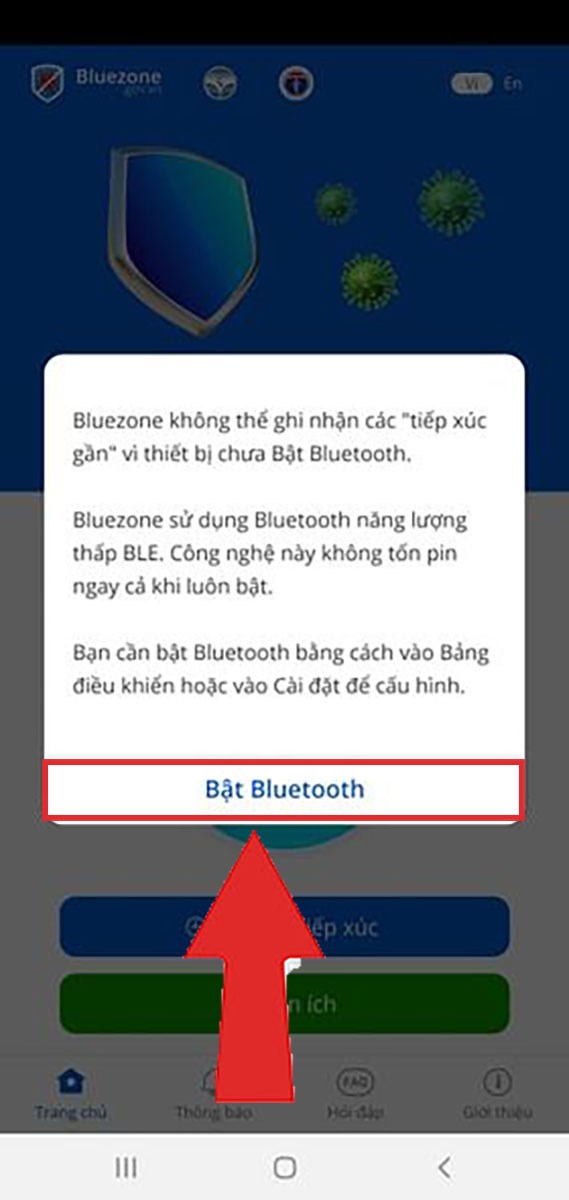 Cấp quyền sử dụng Bluetooth