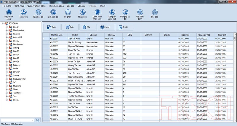 Phần mềm chấm công FTA