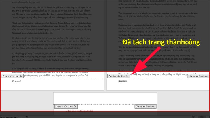 Kiểm tra đã tách được trang chưa