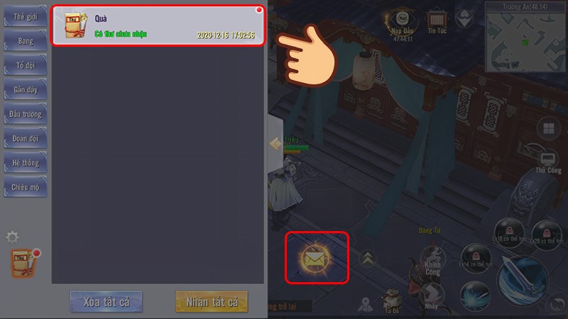 Phần thưởng sẽ được gửi v&agrave;o Thư của bạn, h&atilde;y v&agrave;o game để nhận nh&eacute;!