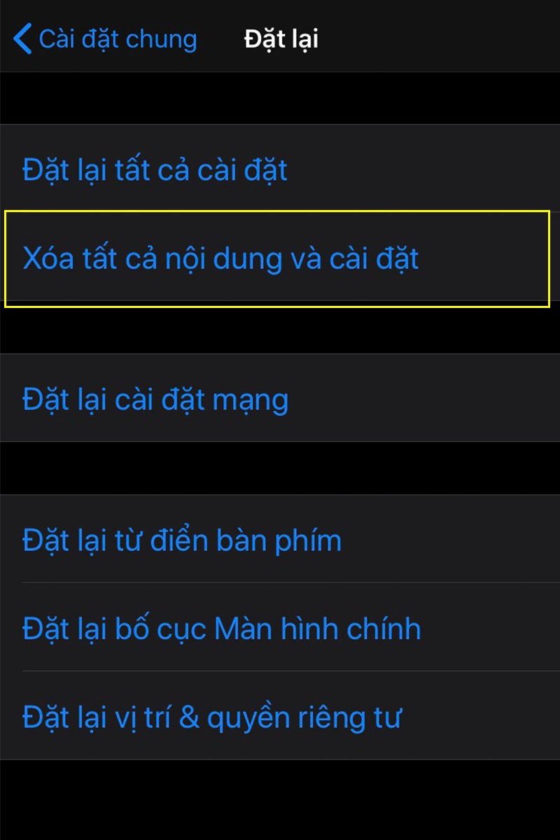 Đưa iPhone về c&agrave;i đặt gốc
