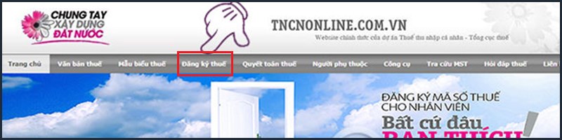 Chọn Đăng ký thuế