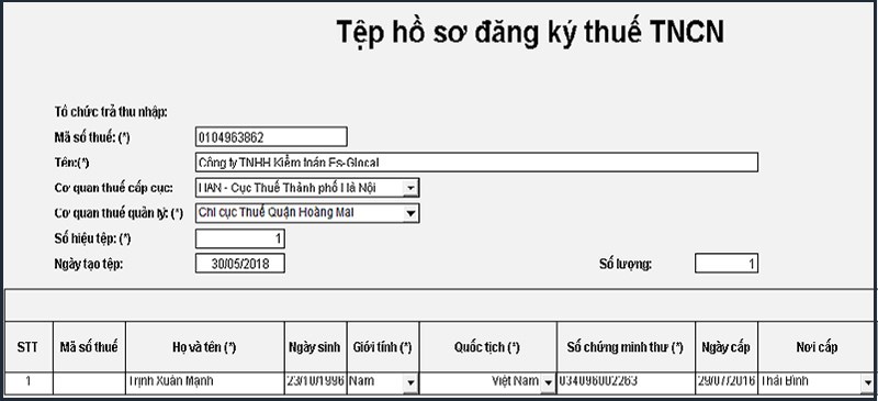Nhập thông tin vào tệp