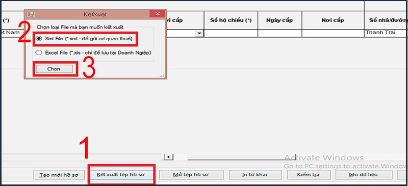 Xuất hồ sơ để nộp cho cơ quan thuế