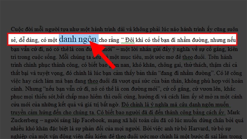 Bôi đen từ hoặc cụm từ cần chú thích.