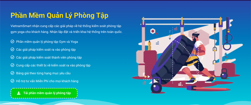 Phần mềm quản l&yacute; ph&ograve;ng tập VietnamSmart