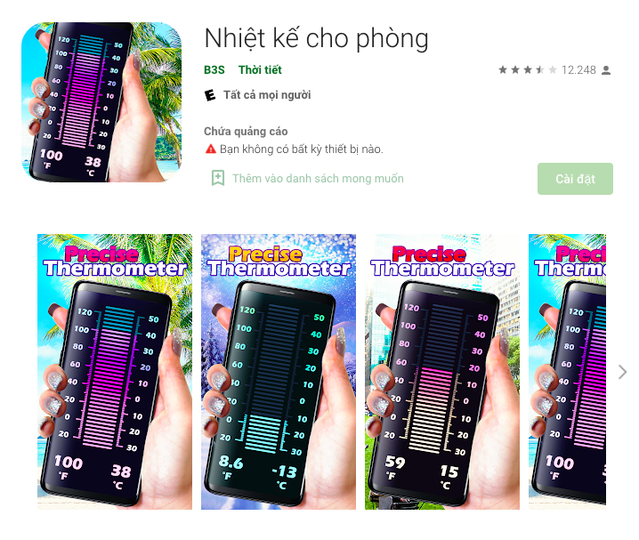 Nhiệt kế cho phòng