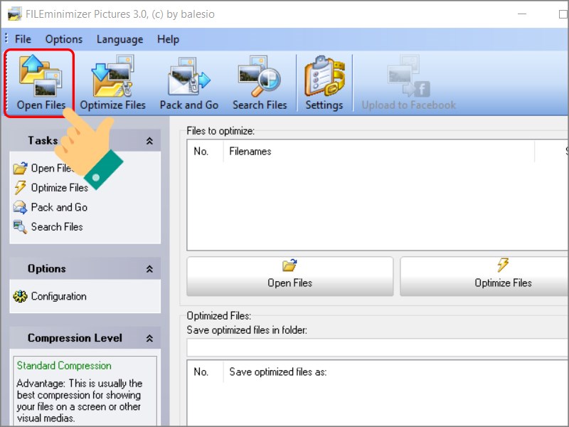 Chọn Open files
