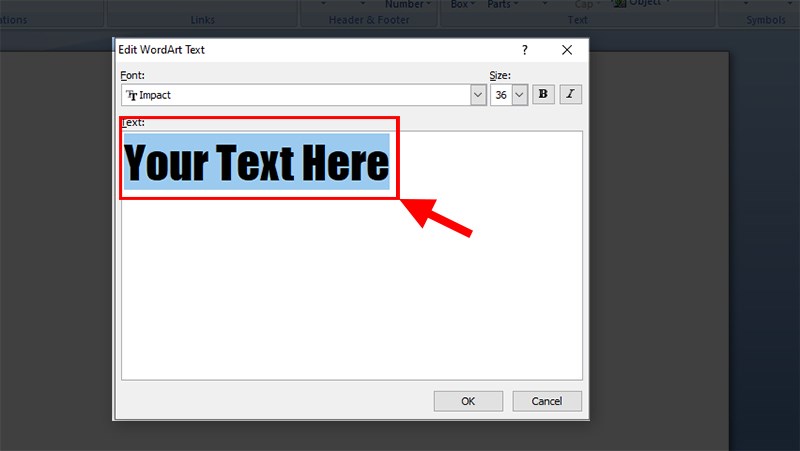 Hiện ra hộp thoại chỉnh sửa >&nbsp;Bạn&nbsp;thêm chữ&nbsp;muốn chèn tại You Text Here