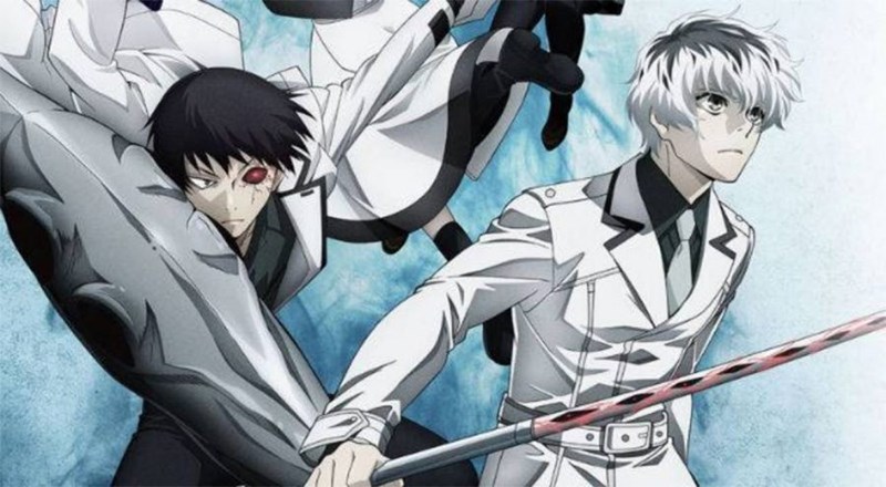 Kaneki trong hình thái ghoul và hình thái học sinh