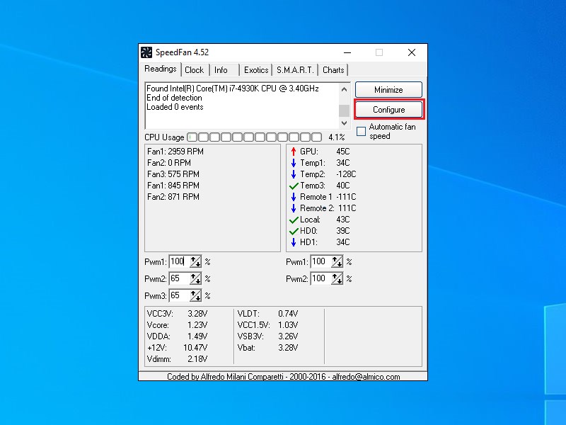 Vào Configure để xem chi tiết hơn.