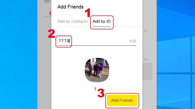 Kết bạn bằng ID
