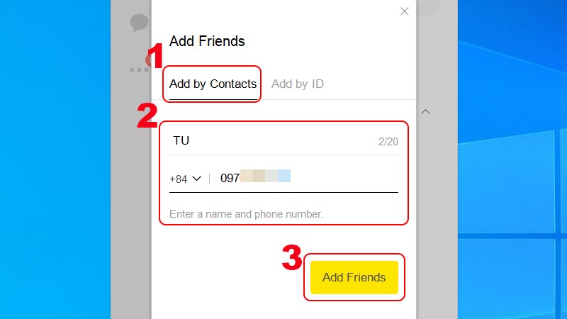 Kết bạn bằng số điện thoại
